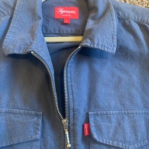 Supreme Flannel Zip Up Blue Size Large